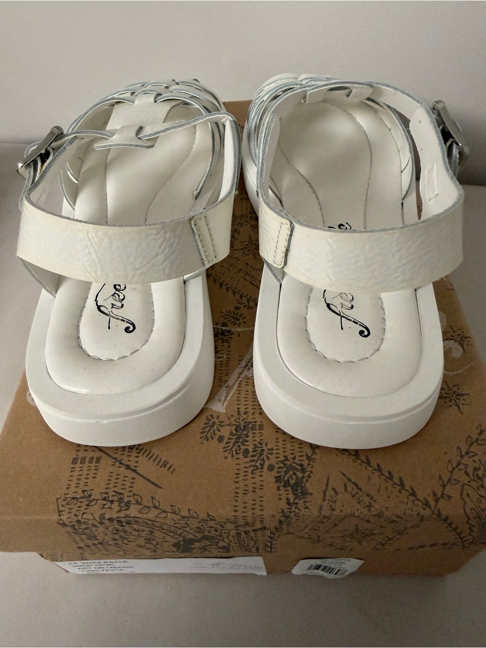 Free People White Woven Platform Fisherman Sandals - Picture 7 of 9